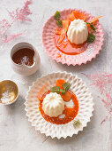 Buttermilk panna cotta with carrot syrup