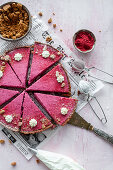 Lingonberry pie with gingerbread cookie crumbs