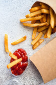 French fries with ketchup