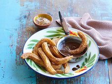 Churros with chocolate sauce