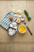 Eggs – raw, cracked, soft-boiled, hard-boiled
