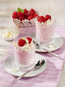 White chocolate raspberry mousse