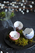 DIY Easter candles in egg shells