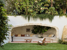 Outdoor lounge area made of sandstone