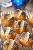 Freshly baked poppy seed rolls