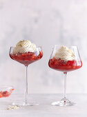 Strawberry dessert with whipped cream