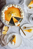 Lemon cheesecake with meringue