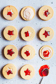 Christmas jam biscuits