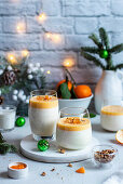 Christmas panna cotta with mandarin cream