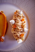 Chestnut Pumpkin Dessert with Gold Leaf