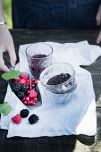 Homemade blackberry and raspberry jam