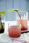 Rhubarb syrup with Prosecco