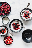 Coconut chia yogurt garnished with berries