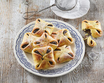 Sweet potato dough pockets with poppy seed filling