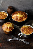 Risotto and cheese soufflés