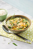Wild garlic curry with chicken breast