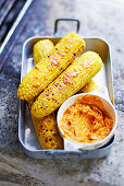 Chilli-butter barbecued corn