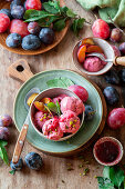 Roasted plum ice cream