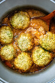 Chicken dumplings with chicken stew