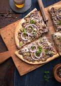 Vegan mushroom and onion tart