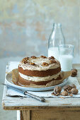 Walnut cake with mascarpone cream