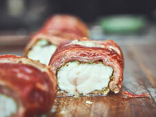 Monkfish wrapped in bacon