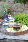 Tea of St. John's wort, lavender and lemon balm (for mood swings)