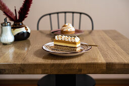 Coffee slice on a table