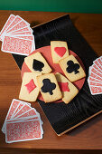 Baked biscuit cards for a games night