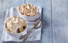 Rice pudding with dried plums in Port wine