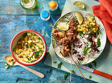 Home-cooked jerk chicken and Fresh pineapple salsa