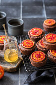 Chocolate and blood orange muffins