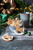 Gingerbread cookies in different shapes