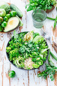 Healthy green bowl salad
