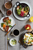 Selection of Mexican breakfast dishes