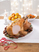 Roasted turkey for Christmas dinner