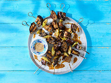 Miso aubergine kebabs