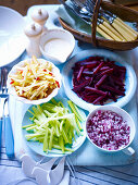 Celery, apple and beetroot salad