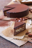 Slice of chocolate cake
