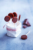 Homemade caramel milk chocolate lollies