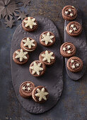 Almond sandwich cookies with marzipan cream