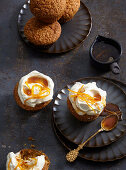 Cupcakes with whipped cream frosting and tea syrup