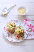 Baked Potatoes with grated cheese and chives