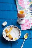 Egg and Soldiers (soft boiled egg with toast sticks, England)