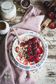 Porridge with plums