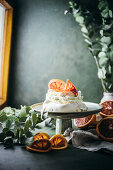 Meringue with Sicilian blood oranges