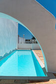 Swimming pool in holiday complex, Olhao, Faro, Portugal