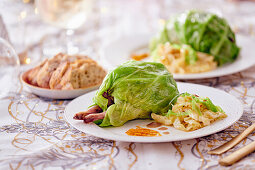 Quail in cabbage leaves for Christmas