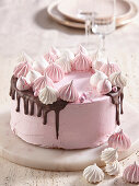 Mascarpone cake topped with meringues - step by step
