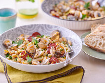 White beans with mussels and chorizo